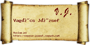 Vagács József névjegykártya